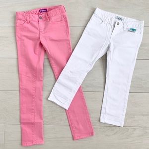 OLD NAVY Pink Skinny Jeans & White Capris Jeans